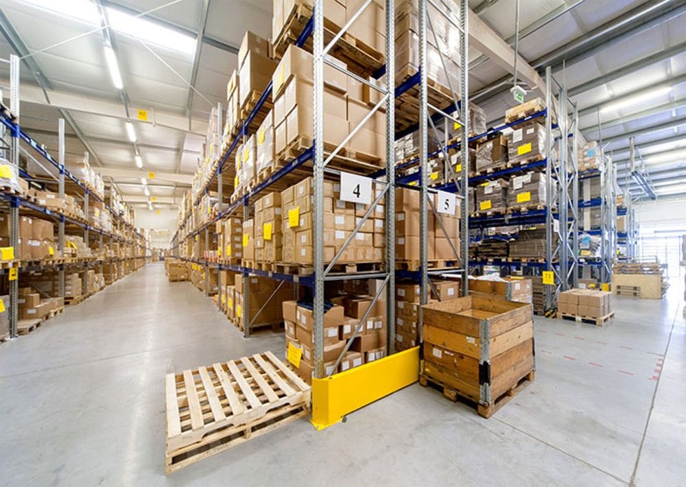 Warehouse shelves