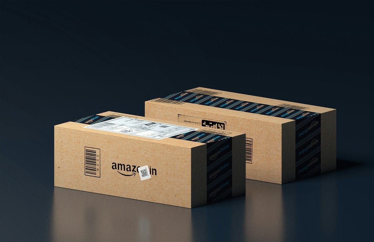 Two Amazon-labeled boxes side-by-side