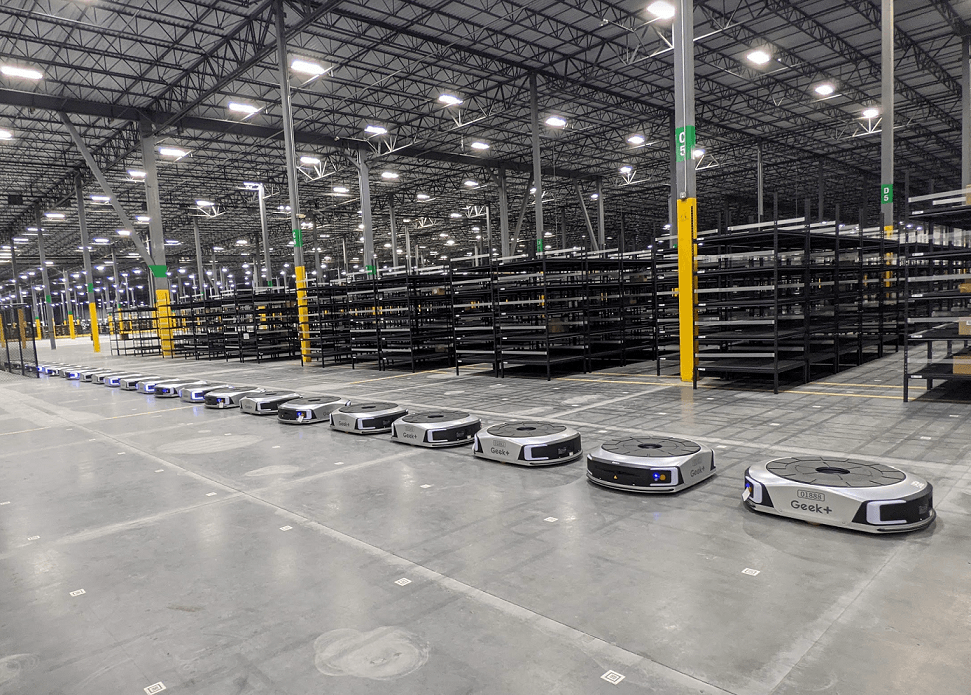 Robotic pickers in MyFBAPrep warehouse