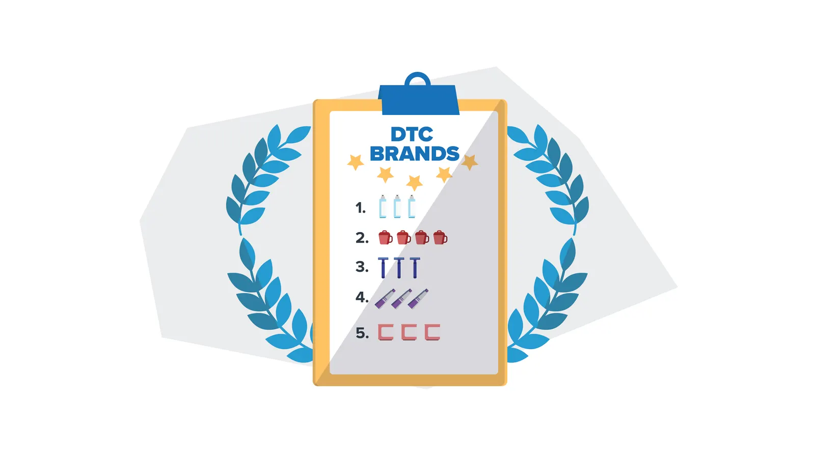 a clipboard with a list of DTC brands