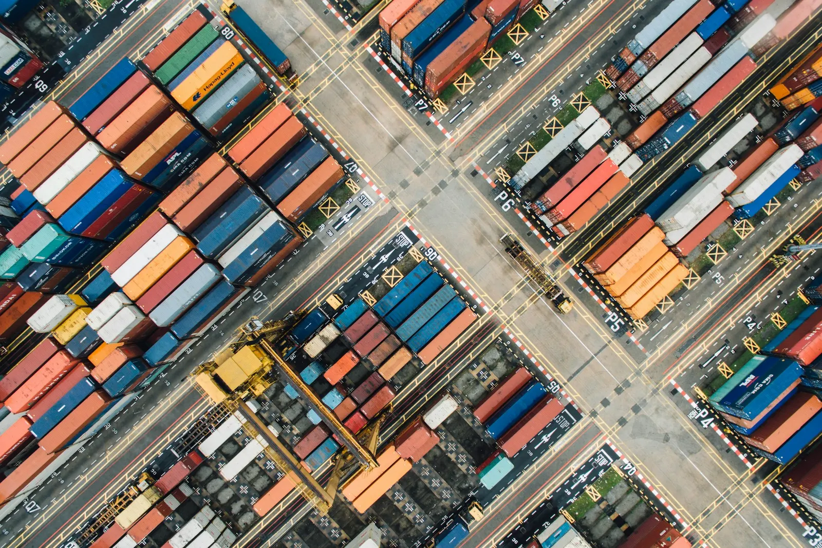 Shipping containers at the port